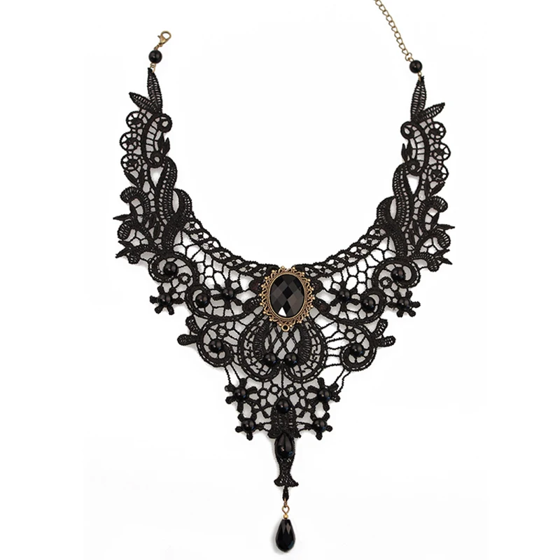 Long Pendant Lace Charm Necklace Black Dress Accessories Jewelry Elegant Lady Birthday Gifts Hot Selling Female Cheap Jewellery | Украшения