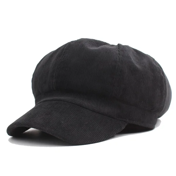 black YOUBOME женские Восьмиугольные шляпы для женщин берет Мода Gorras Planas Вельветовая Кепка Snapback s Женская Кепка От Солнца восьмиугольная кепка - Цвет: black
