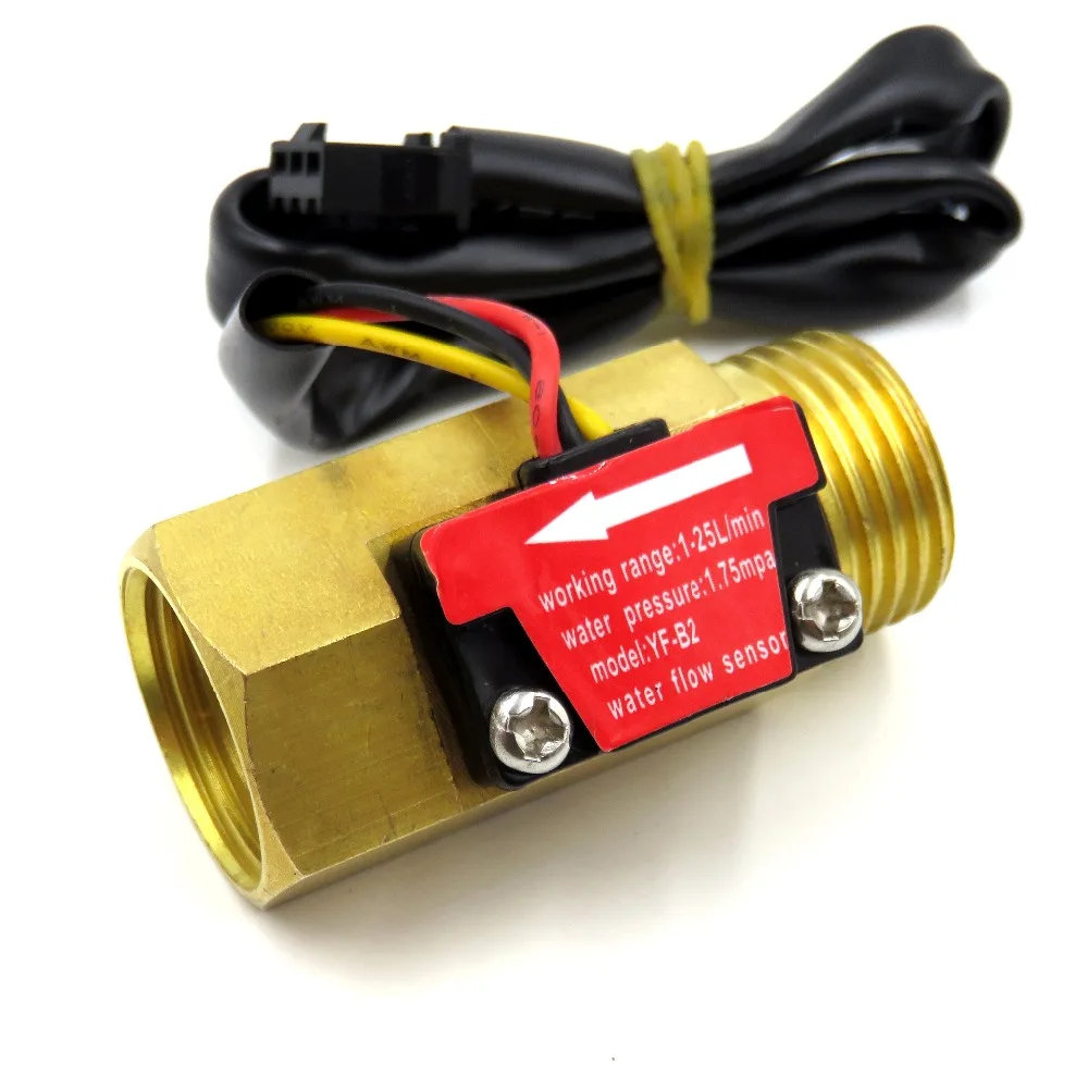YF-B2 G1/2&quot DN15 Pure Brass water flow sensor hall rate counter indicator 1-25L/min | Инструменты