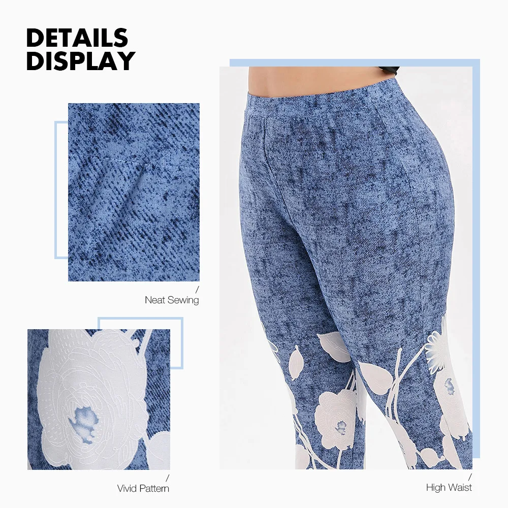 Женские леггинсы-капри с высокой талией серые повседневные леггинсы принтом