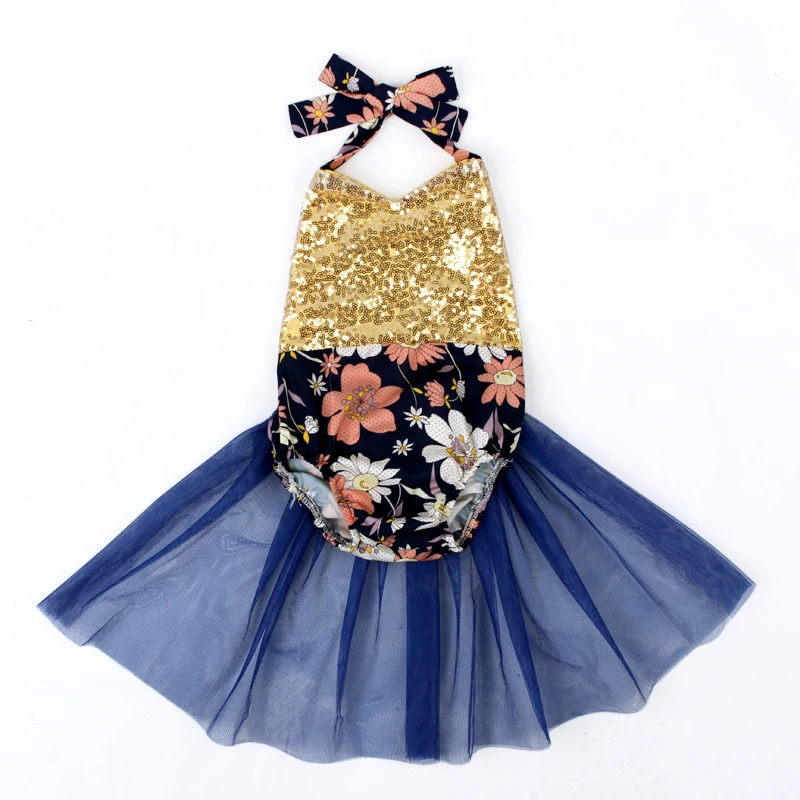 Новое поступление 2018 года детский фатиновый комбинезон с блестками и лямкой на