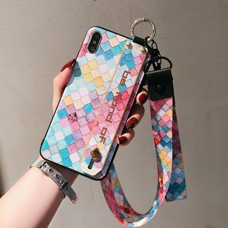 Case for IPhone X XR XS Max 7 8 6 6splus 8plus 7plus Fish Scale Wristband Bracket Function Phone Back Cover Coque Capa |