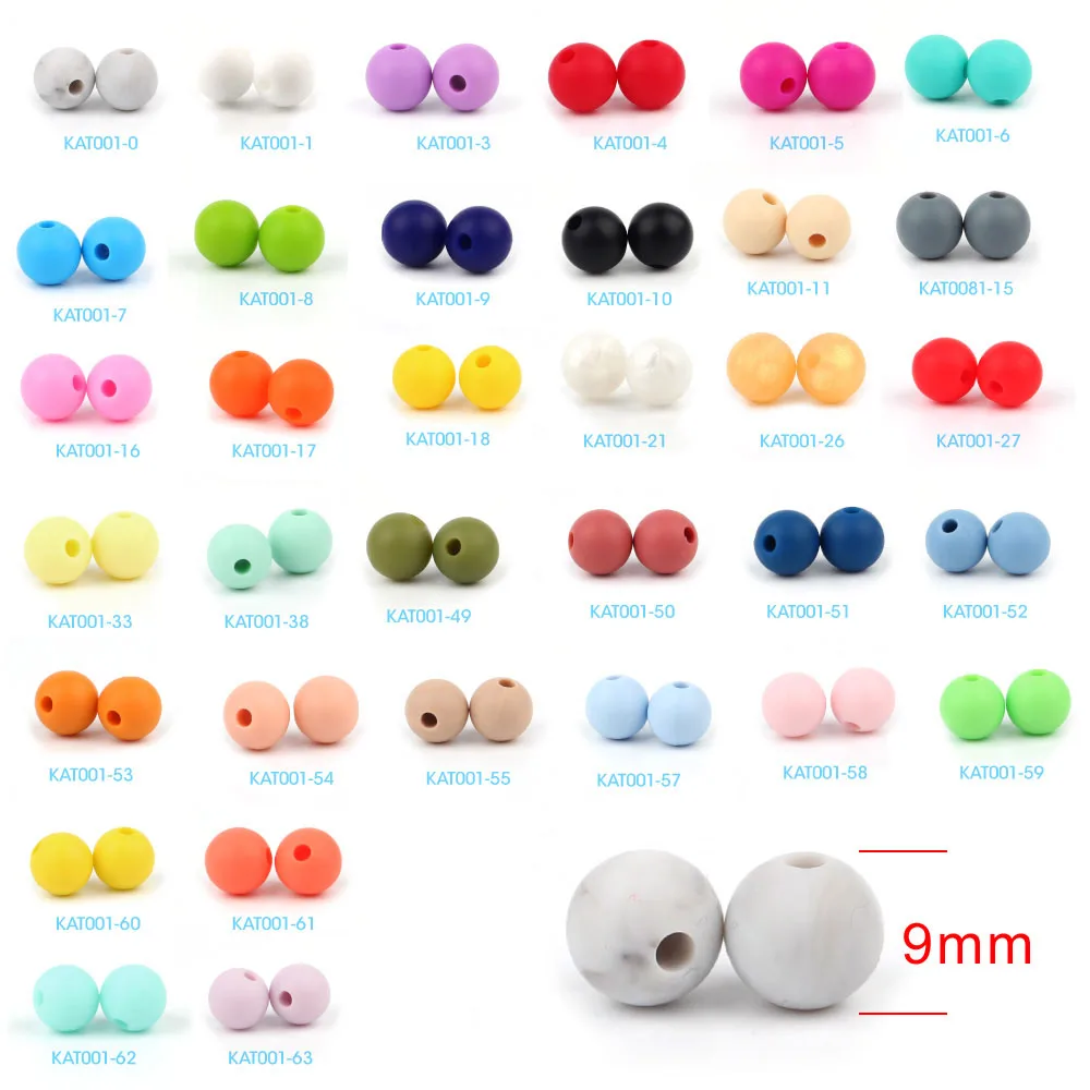 9mm mix TYRY. HU 100 шт 9-19 мм круглые силиконовые бусы BPA Бесплатно Детские Прорезыватели ожерелье DIY ювелирные изделия для ребенка прорезыватель жевательные аксессуары для кормления - Цвет: 9mm mix