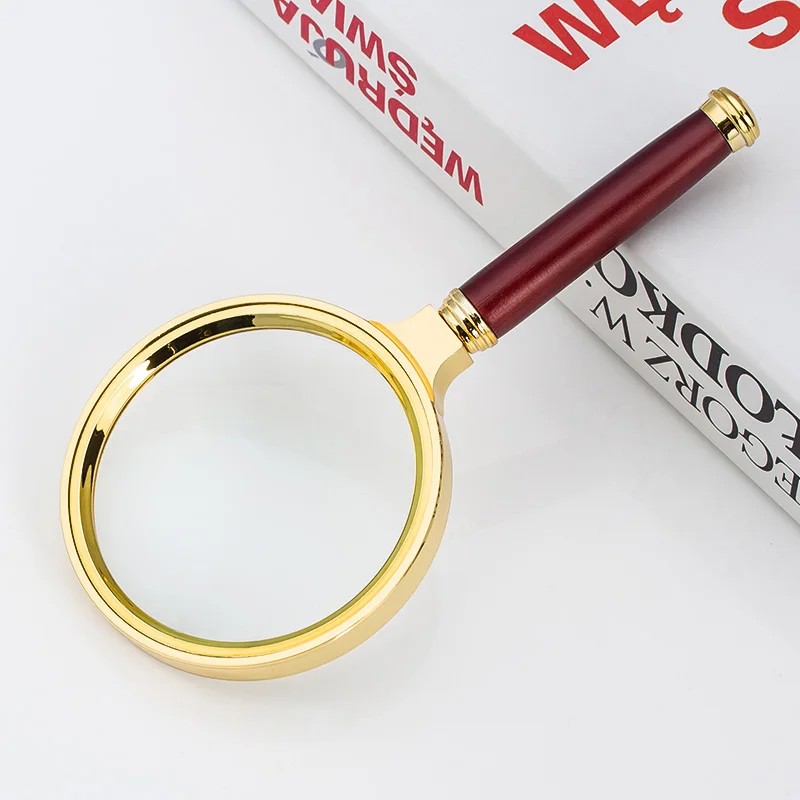 6X ручная Лупа с пластиковой ручкой металлическая рамка 80 мм увеличительное