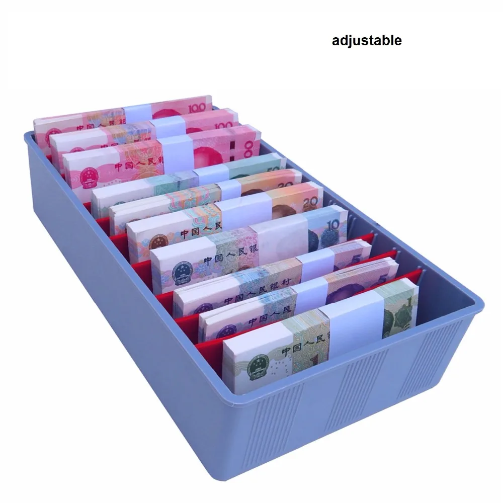 Money Counter case Cash Tray Drawer Register Insert Tray Replacement Plastic Bills Coins Compartments Money Storage Box Store