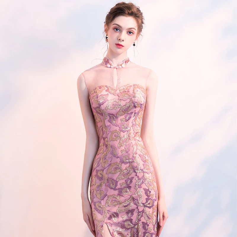 2019 vestido de festa сексуальные вечерние платья с высоким вырезом длинное платье