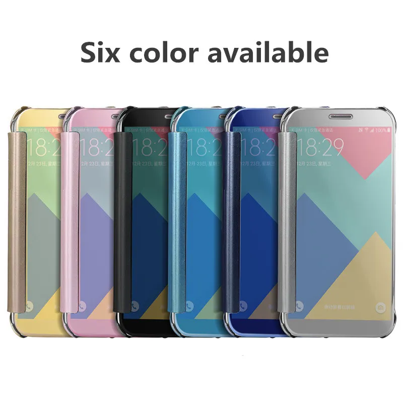 Snzvok зеркальное покрытие умный флип-кейс для samsung A3 A5 A7 A8 2018 A9 PRO флип чехол Galaxy S6 S7