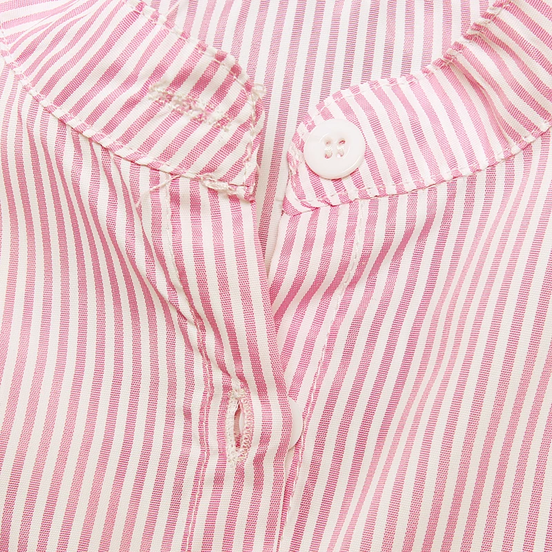 Детская одежда 2019 летняя розовая футболка в полоску для маленьких девочек +