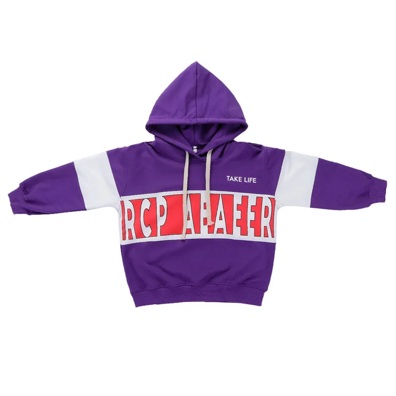 Purple Top Сценический конкурс, свободные толстовки с капюшоном, штаны, одежда для хип-хопа, танцев, детей, девочек, мальчиков в стиле джаз уличный хип-хоп одежда танцевальный костюм - Цвет: Purple Top