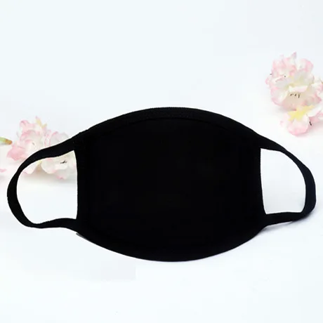 BKB Fashion Unisex Cartoon Pattern Black Cotton Face Mask Cute 3D Print Half Face Mouth Muffle Masks Outdoor Cycling Mask A12D15 - Цвет: BKB