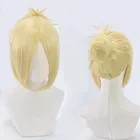 Женский Гигантский желтый парик атака на Титанов, AnnieLeonheart, ролевая игра на Хэллоуин + сетка для волос