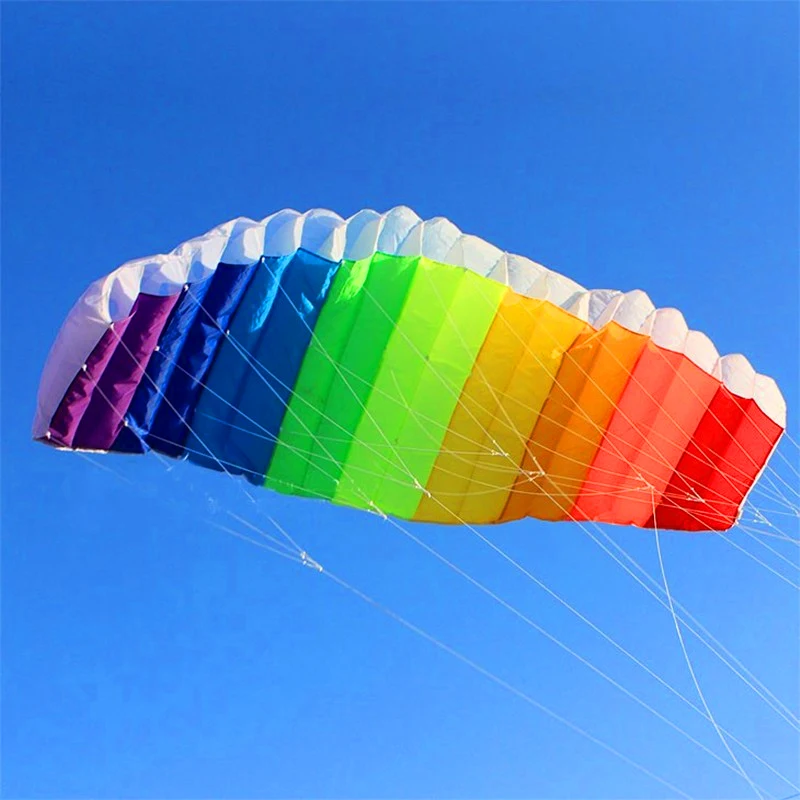 Kostenloser versand große regenbogen dual line Stunt Power kite boarding kite linie parafoil kite-windsack aufblasbare drachen fabrik