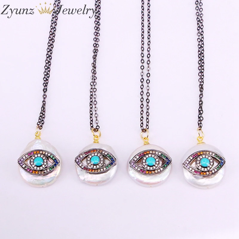 5 шт. натуральный пресноводный жемчуг с CZ микро проложить