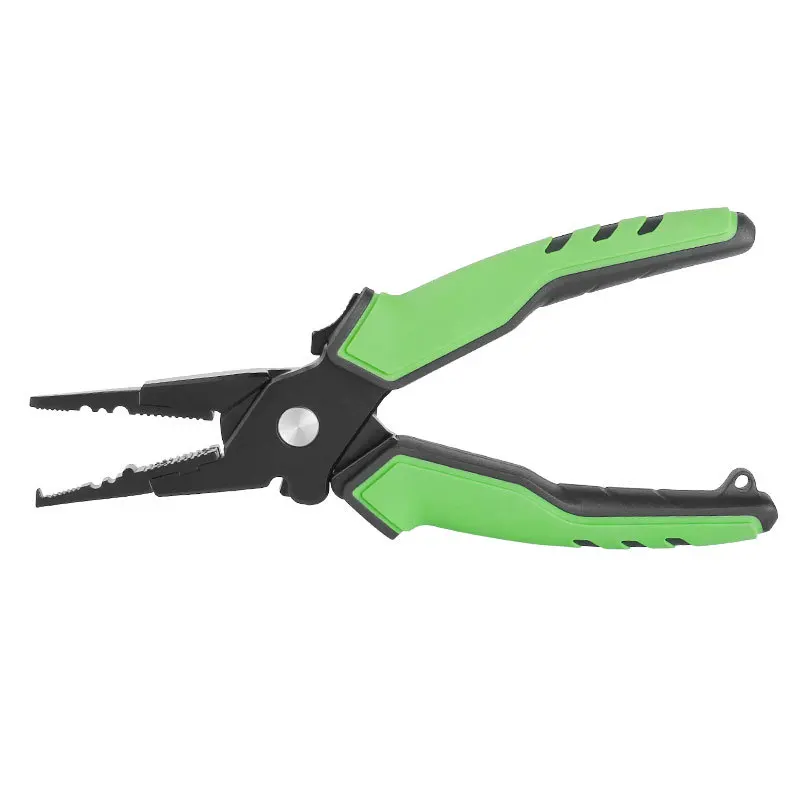 Green-pliers LINNHUE, рыболовные плоскогубцы из алюминиевого сплава, набор захватов, разъемное кольцо, резаки, леска, крючок для восстановления, рыболовные снасти, высокое качество, Рыболовный инструмент - Цвет: Green-pliers
