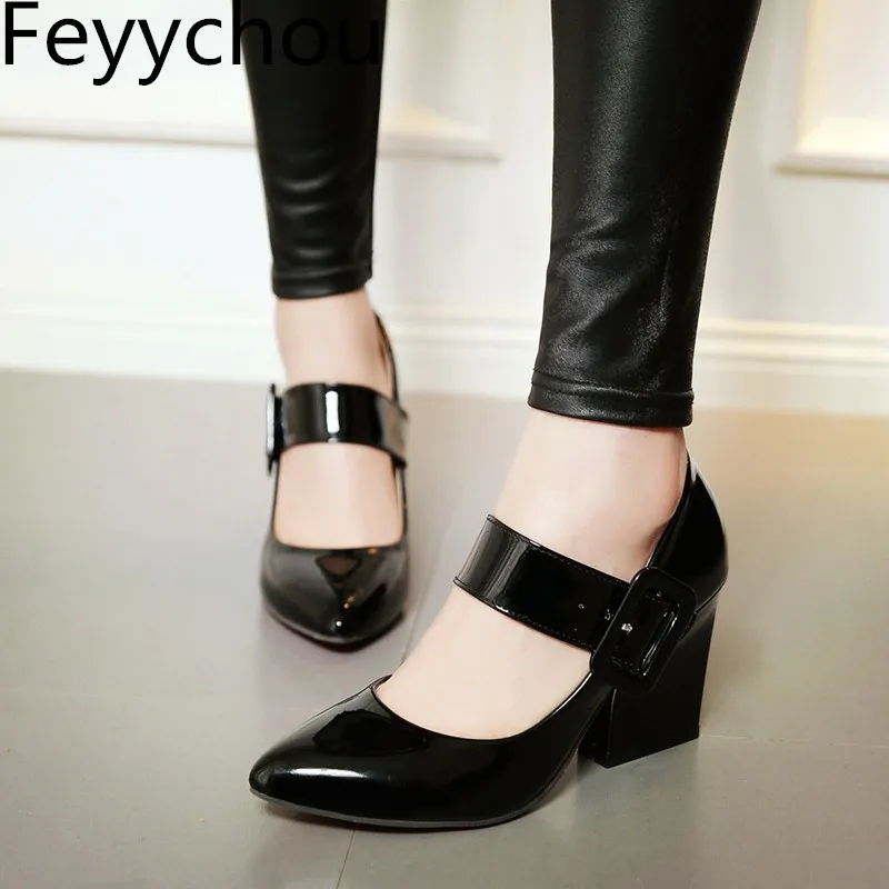 Женские туфли-лодочки на высоком каблуке из лакированной кожи с острым носком и