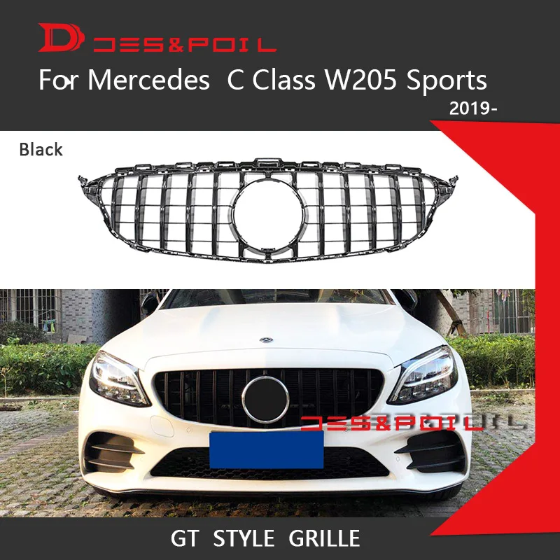 Вертикальный гриль C Class W205 GT сетчатая решетка передний бампер гонки купе седан