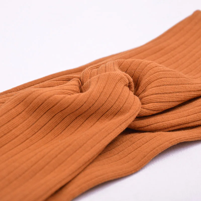 Женская Трикотажная хлопковая повязка на голову тюрбан однотонный бант для