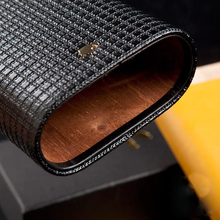 COHIBA Дорожный Чехол для сигар из черно-желтого кедрового дерева с 3 трубками и