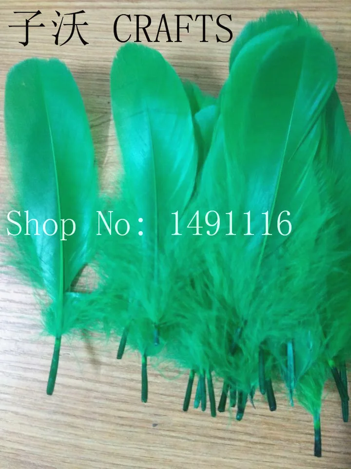 green Новинка! Клыков цвет 20 шт. качественные натуральные гусиные перья, 5-7 дюймов/13-18 см, сделай сам, ювелирное изделие украшение - Цвет: green