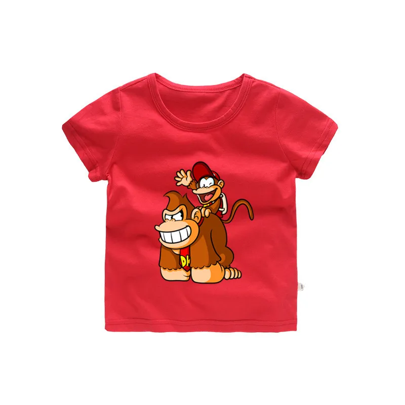 Летняя Детская Donkey Kong футболка для маленьких девочек Летнее платье с героями
