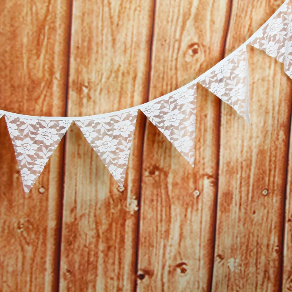 12 флаги 3.2 м белый Кружево хлопок Ткань овсянка Вымпел флаг баннеры Свадьба деко