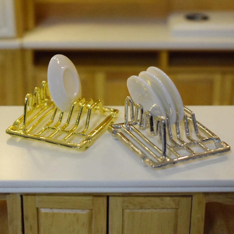 1 комплект миниатюрных кукольных домиков тарелка и полка для тарелок ролевых игр