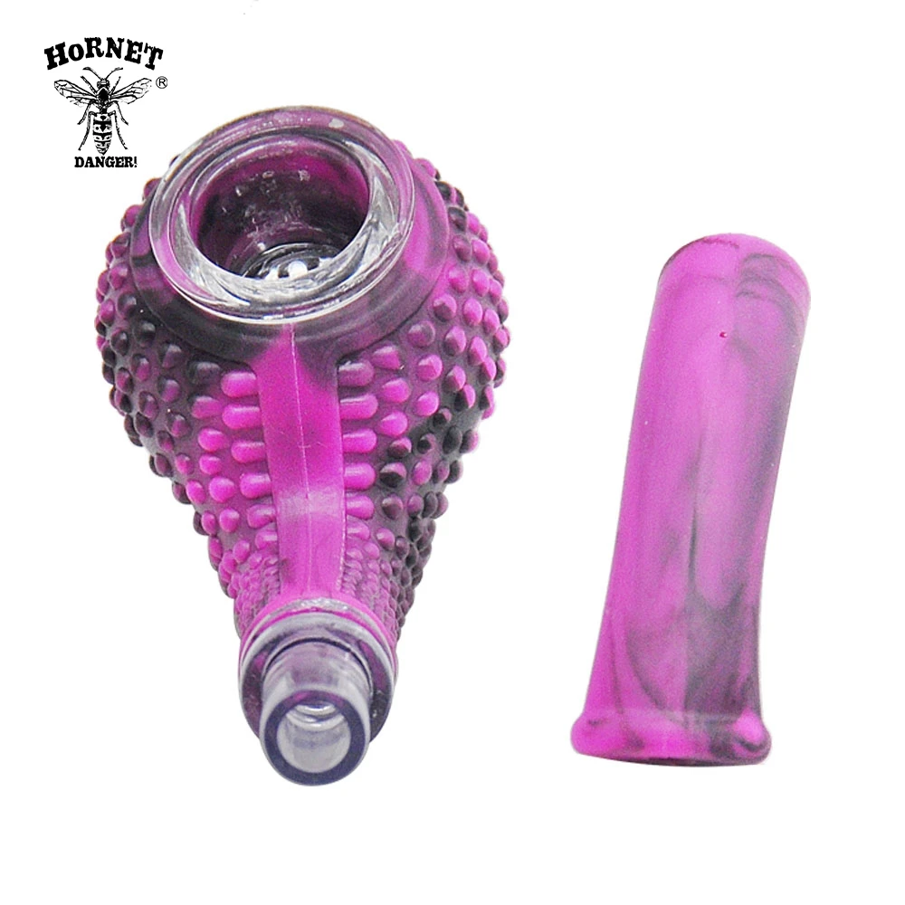 HORNET стеклянная курительная трубка со стеклянной чашей силиконовая для трав