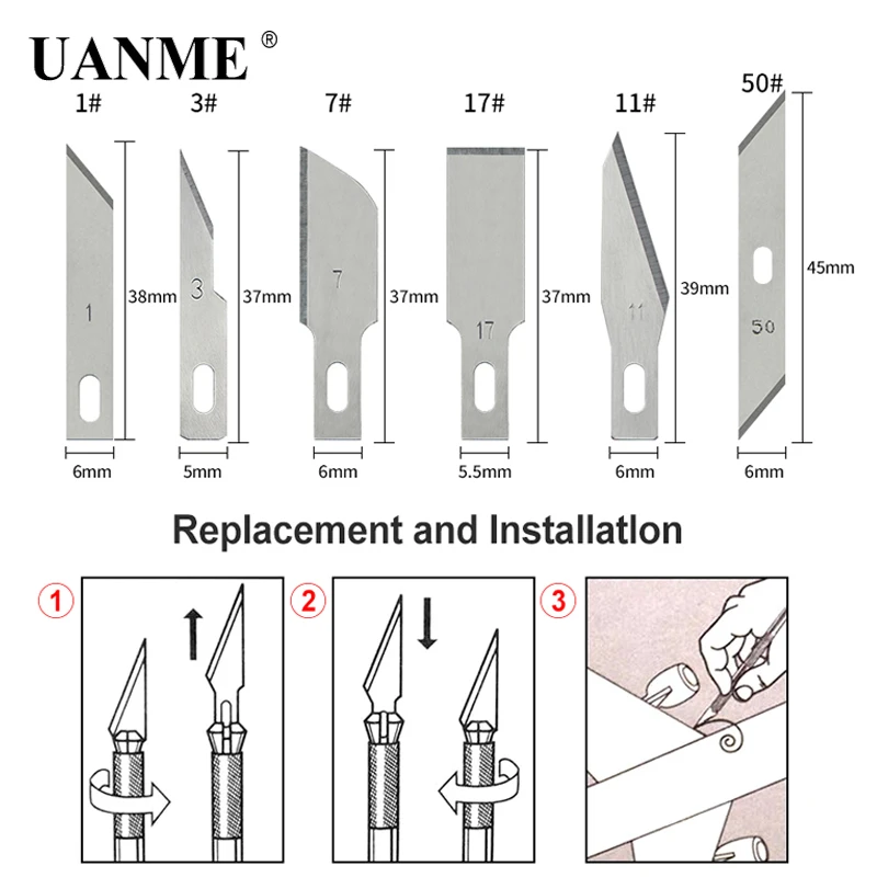 UANME 5 шт./компл. прецизионное стальное лезвие гравировальный