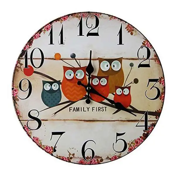 2017 современные деревянные настенные часы круглые винтажные для дома кухни офиса