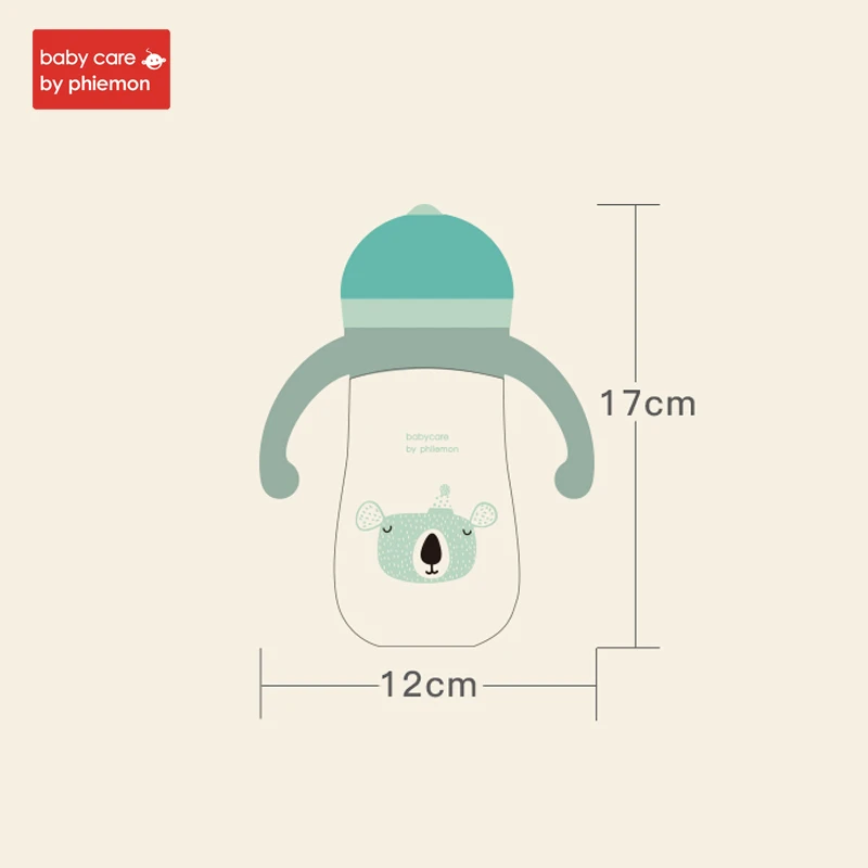 Babycare Brand Baby Water Bottle Infant Cartoon Gravity Ball Cup Soft Silicone Handle Straw Leak Proof Tritan 280ml | Мать и ребенок