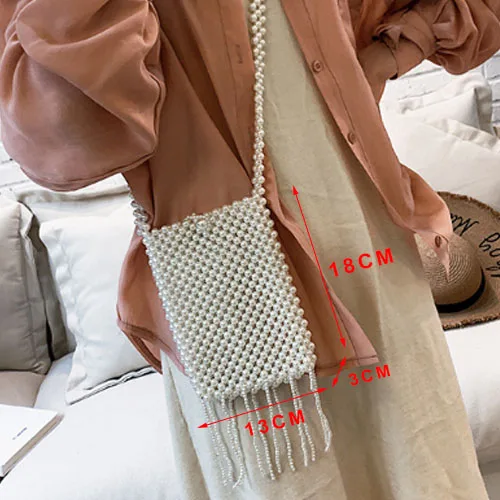 style 6 Модный с жемчугом ручной работы сумки женские сумки Дамская Вечерняя Сумка через плечо мини-сумочка для телефона элегантная сумка-мессенджер с бисером - Цвет: style 6