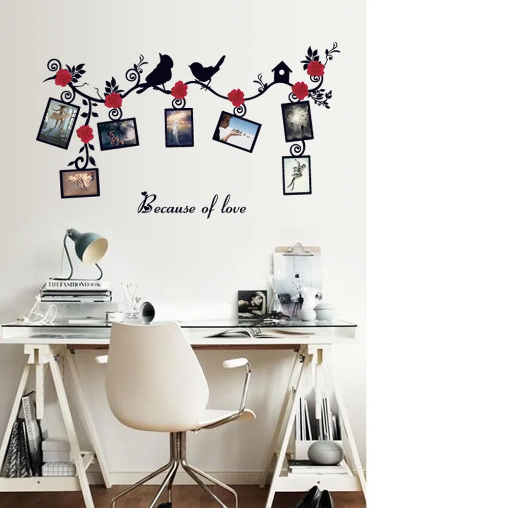 Многоцветная съемный милый птица фото Наклейки на стену наклейки Мода Книги по