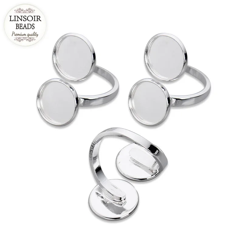 5 шт./лот 12 мм круглая накладка серебряного цвета медная плоская основа