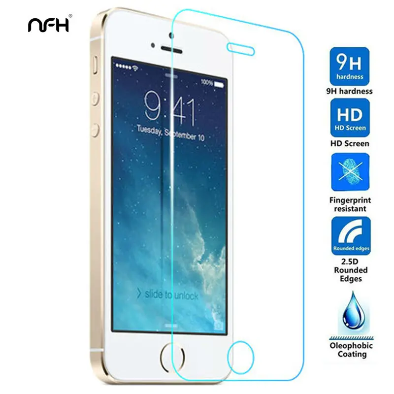 Ультратонкое закаленное стекло 0 3 мм для iPhone 5 5S SE 2.5D Arc Edge Защитная пленка