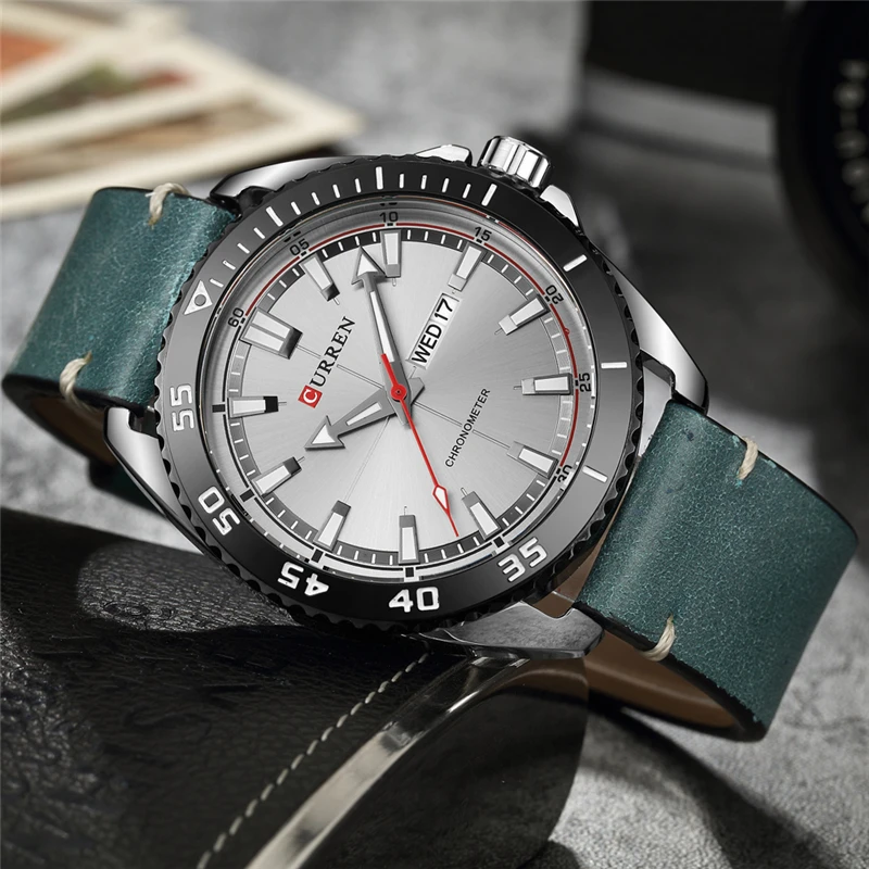 2018 new CURREN 8272 Top Brand Luxury watch men week date display Fashion Leather Quartz Wrist Watches relogio masculino | Наручные часы
