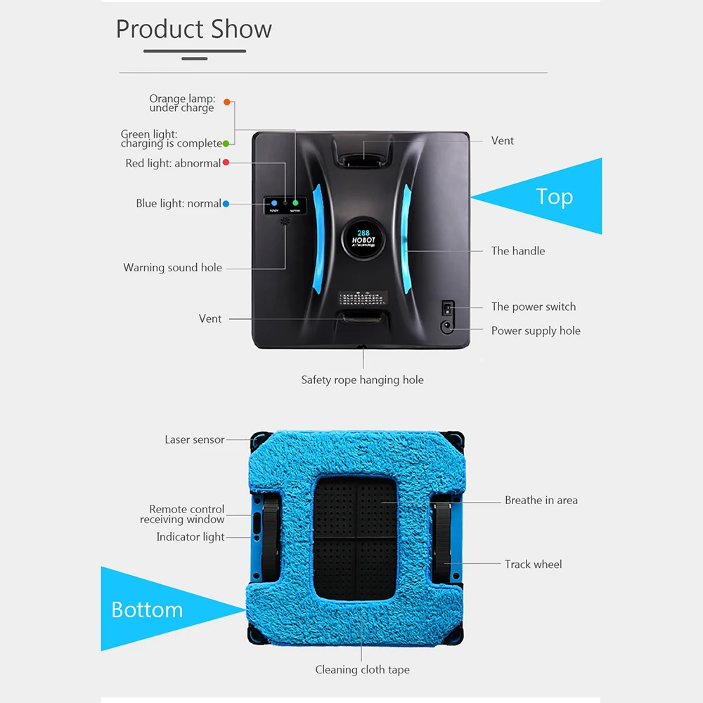 Бытовой умный пылесос для окон робот уборщик с высоким всасыванием влажная сухая