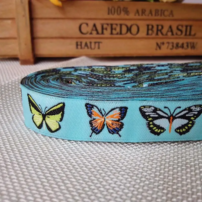 10 Colors 2019 Polyester Woven Jacquard Ribbon 5/8 x 5 Yards with Love Anchor Clock Pattern for Dog Collars image 6