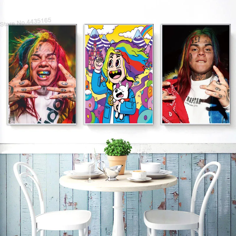 Tekashi 6ix9ine певица плакат Ники Минаж плакаты и принты стены книги по искусству украшения холст картины для гостиная домашний декор