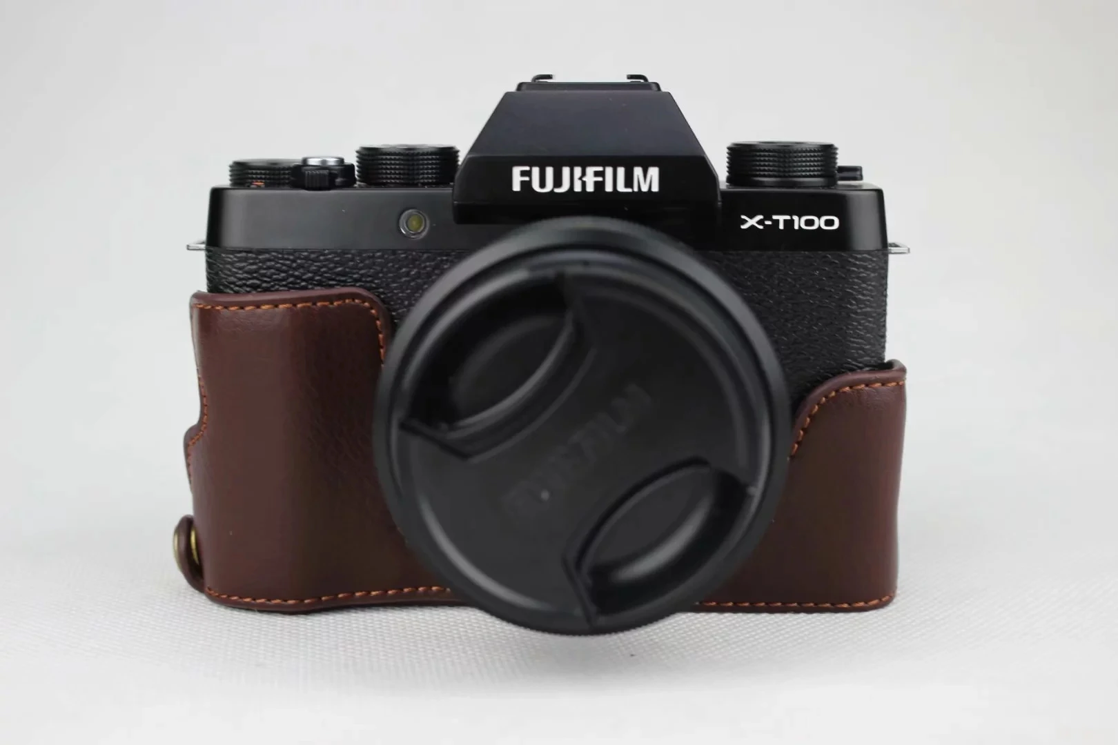 Корпус для половины камеры из натуральной кожи Fujifilm X-T100 Fuji XT100 XT-100 нижний корпус с