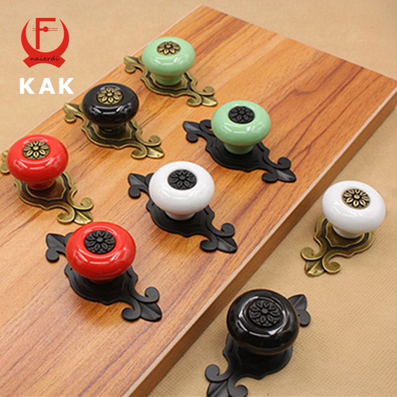 KAK цветные бронзовые керамические ручки для ящиков шкаф простой дизайн мебельные