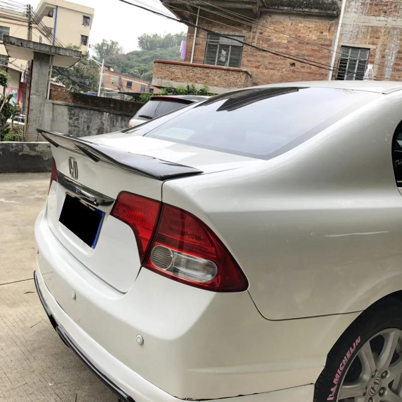 Используется для старых Honda civic спойлер 2006 07 08 09 10 11 лет ciimo Глянцевая углеродное волокно/FRP заднее крыло R стиль спойлер, аксессуары