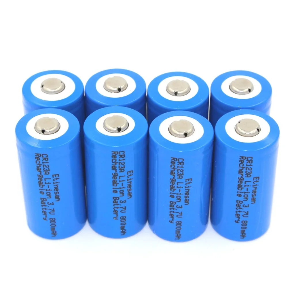 8 шт./лот Etinesan 800 мАч 2/3A CR17335 16340 CR123A LR123A 3 7 V Защищенные Литий ионные