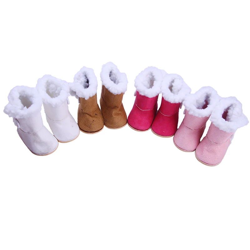 Doll Boots Accessories 4 Colors Shoes Cute Winter Boots For 18 Inch American Doll & 43 Cm Born Doll For Generation Toy
