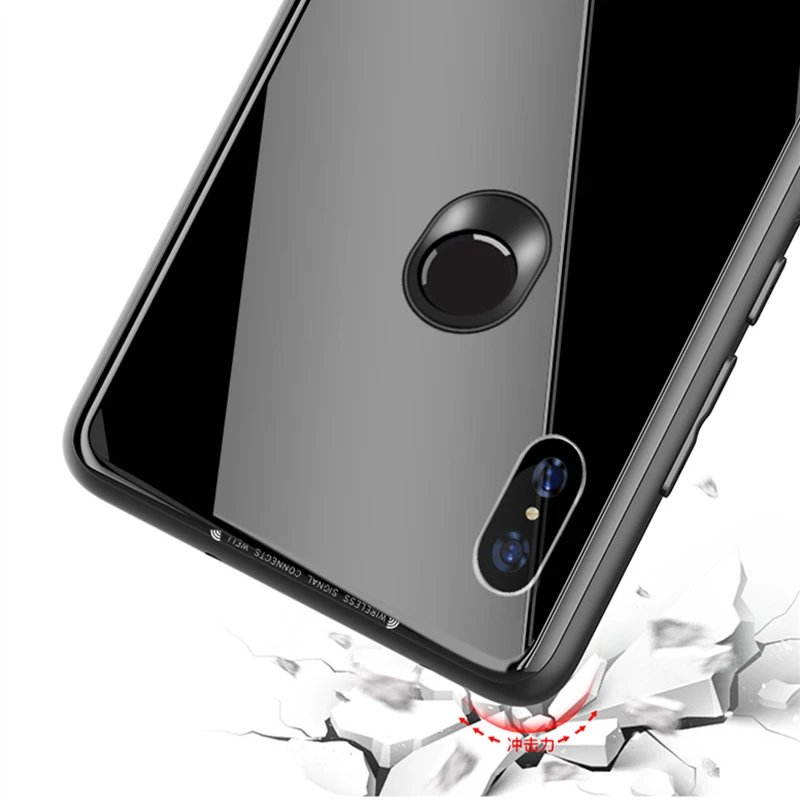 Защитный Прочный защитный чехол из закаленного стекла для Xiao mi 8 Lite mi 8 черный тонкий силиконовый бампер чехол на mi 8 Lite Coque