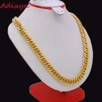 adixyn mens gold color heavy 12mm width 23 6inch solid gold finish maimi cuban link chain necklace jewelry
