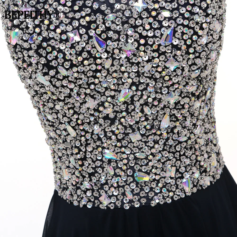 Женское вечернее платье A Line Черное длинное со стразами лиф стразами|prom gown|black long