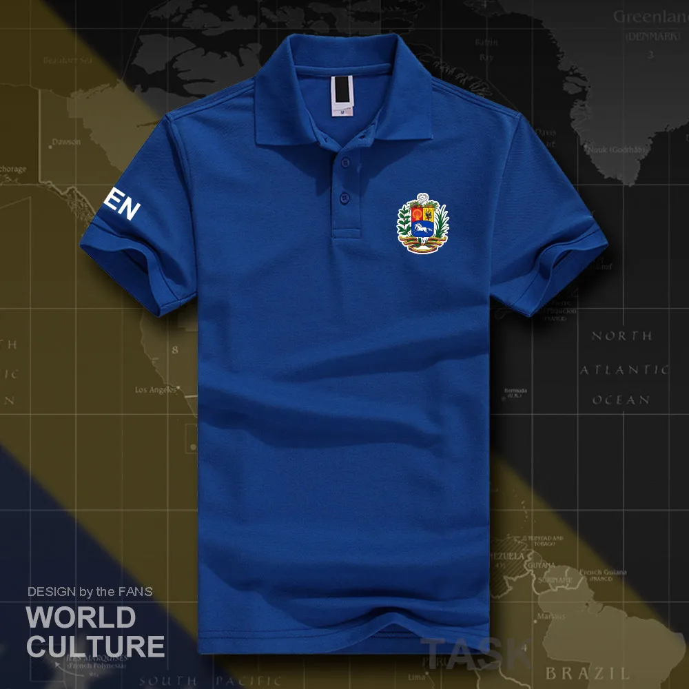 Venezuela Venezuelan polo рубашки мужские с коротким рукавом белые бренды с принтом для страны Мода хлопок национальная команда Повседневная VEN 20
