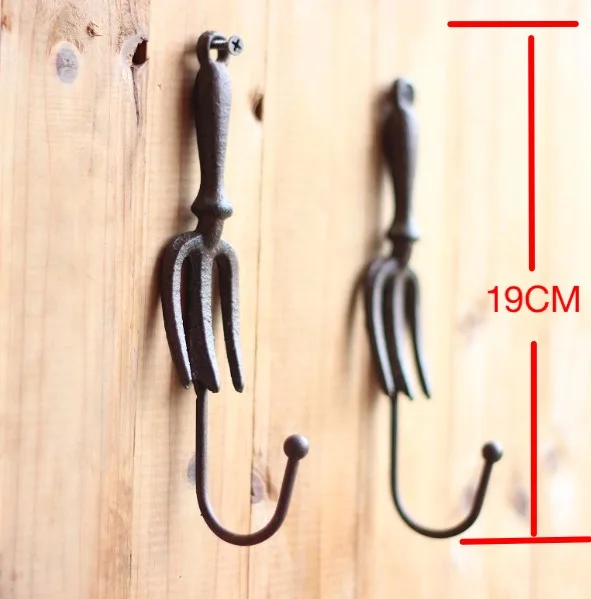 H:19 см Лофт промышленный Ретро Европейский садовый чугунный настенный крючок