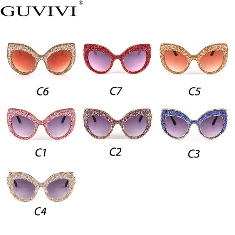 Fashion Brand Cat Eye Luxury Sunglasses Woman Shades Mirror Female Rhinestone Sun Glasses For Female Coating Gafas UV400