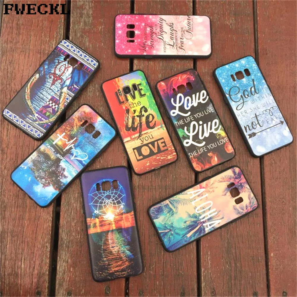 Relief Retro Colorful Pattern Case For Samsung Galaxy S8 S9 A8 J7 Plus Note8 J5P Prime 2016 J3 J5 Pro soft silicone case |